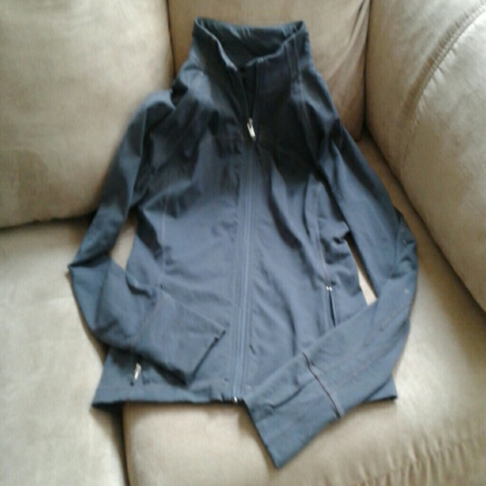 Lightweight, dark grey athletic jacket
